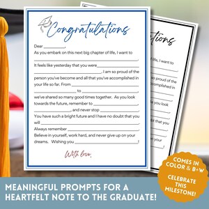 Carta de formatura para impressão, nota de festa de formatura, presente, festa de formatura, mãe, carta para meninos, meninas, comemoração, nota fofa significativa