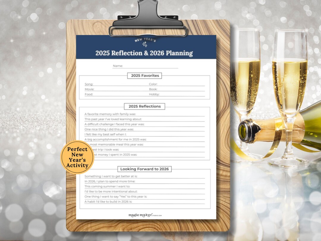New Year Printable 2025 Year in Review & 2026 Goals, Family New Year’s ...