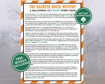 Halloween Left Right Game Teen Halloween Game Pass the Pumpkin Halloween Birthday Party Games Adult Halloween Printable Halloween Digital