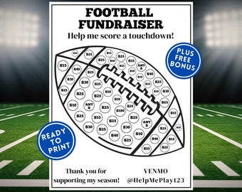 Editable Football Fundraiser Template Football Team Fundraiser Flyer Pick Date Pay the Date Fundraiser Calendar Donation Color my Football