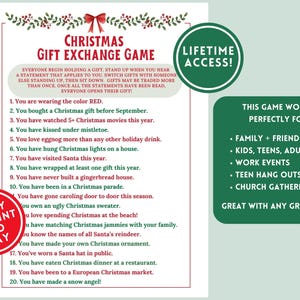 Jogo de troca de presentes de Natal, elefante branco, jogos de festa de Natal, jogos de Natal para imprimir para famílias, festas, atividades de Natal para adolescentes imagem 4