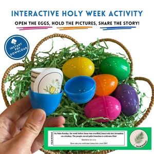 Karwoche zum ausdrucken für Kinder Ostern Geschichte Karten Christian Ostergeschenk Auferstehung Eier Digitaler Download Advent Bibel Studium Palmsonntag