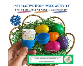 Easter Story Printable Easter Story Activity for kids preschool toddler teen Holy Week Palm Sunday Last minute Easter Activity Countdown