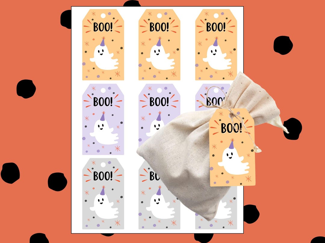 Rustic Boo Tags Printable Boo Basket Tag Printable Halloween Tags You've Been Booed Gift Tags Boo ...