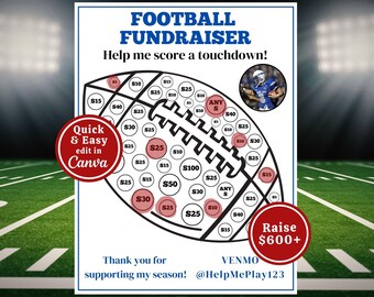 Editable Football Fundraiser Template Football Team Fundraiser Flyer Pick Date Pay the Date Fundraiser Calendar Donation Color my Football