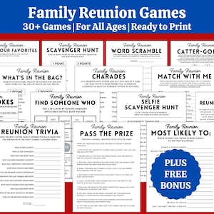 Family Reunion Games Bundle, Fun Family Reunion Activities, Family Reunion Icebreaker Ideas,  Family Reunion Trivia Games All Ages