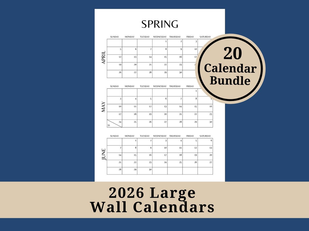 2026 Printable Monthly Wall Calendar, Aesthetic Printable Planner ...