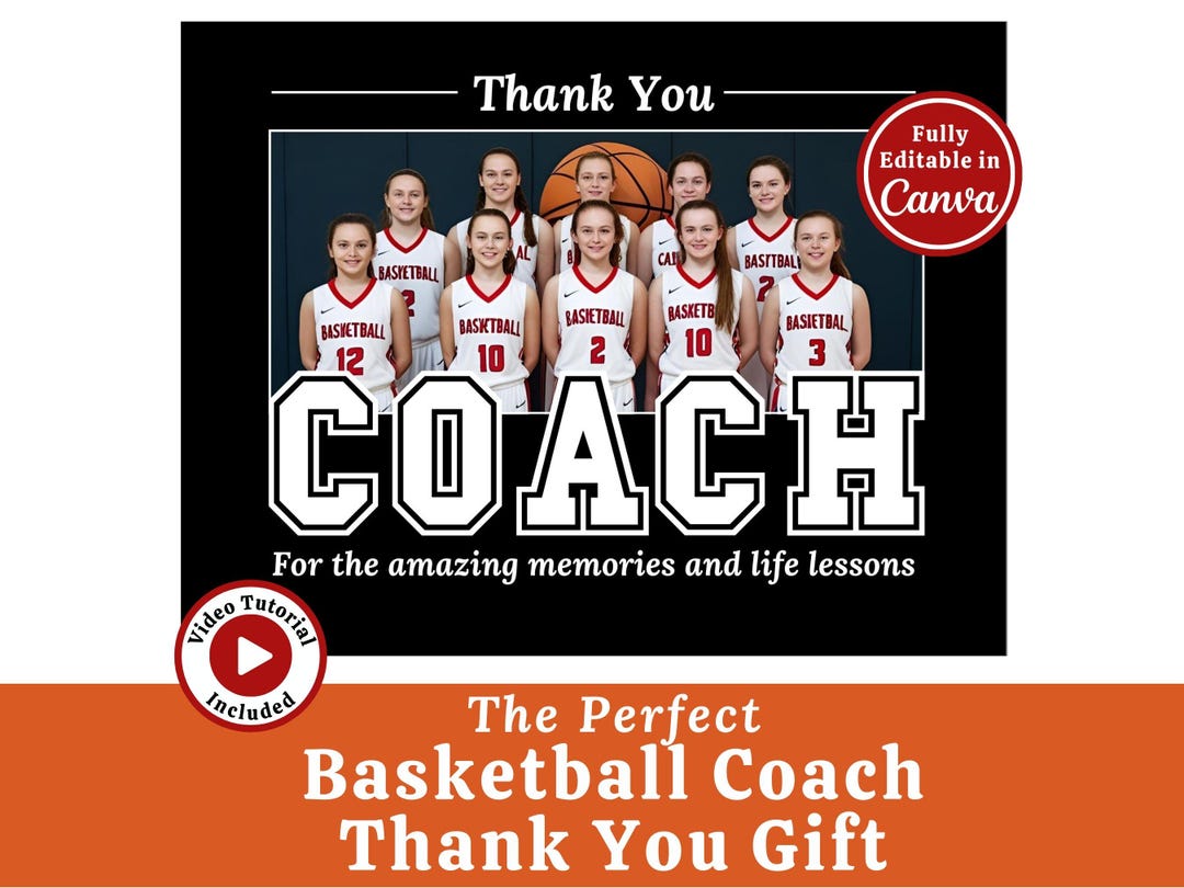 Basketball Coach Gift Editable, Custom Thank You for Coach, End of ...