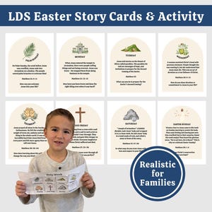 Holy Week Study Cards, Easter Countdown Printable for Kids, Family Easter Advent, Digital Download Printable, Christian Bible Palm Sunday