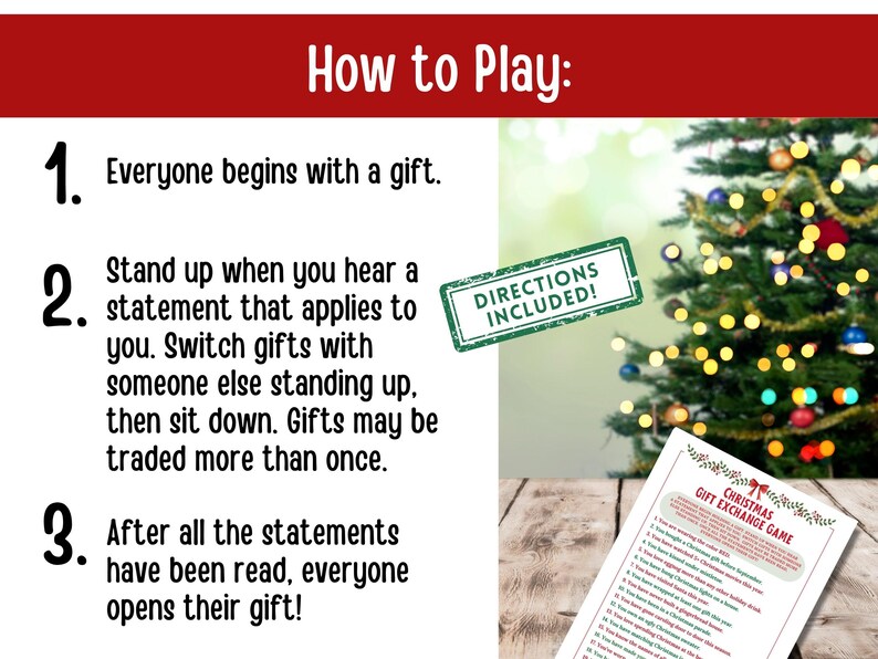 Jogo de troca de presentes de Natal, elefante branco, jogos de festa de Natal, jogos de Natal para imprimir para famílias, festas, atividades de Natal para adolescentes imagem 3