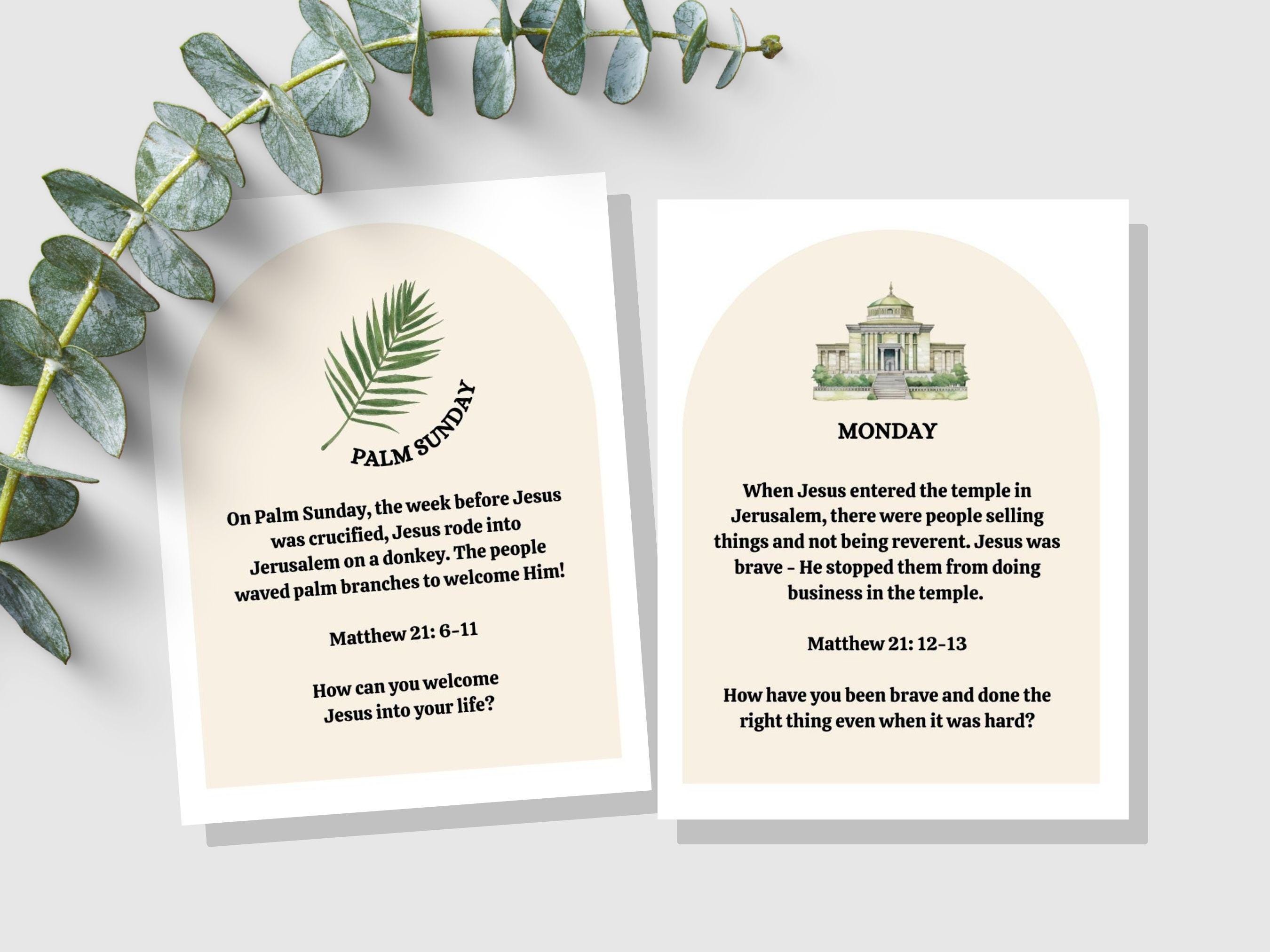 Holy Week Count Down Easter Story Cards Printable for Kids Family ...