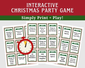 Gioco di Natale da 5 secondi, gioco di Natale stampabile, quiz di attività natalizie per bambini e adulti, famiglia, classe, ufficio, festa di gruppo