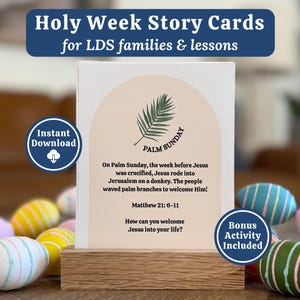 Holy Week Study Cards Easter Countdown Printable for Kids Family Easter Advent Cards Christian Gift Digital Download Bible Palm Sunday