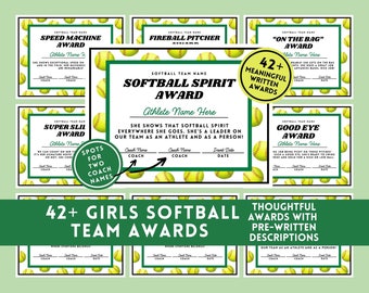 Editable Softball Award Certificate Template Softball Team Award Ceremony End of Season Party Printable Canva Team Party Printable Template