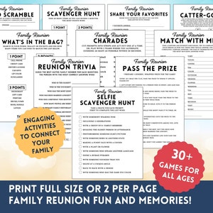 Family Reunion Game Bundle Reunion Games Family Reunion Idea Ready to Print Games for Reunion for Kids and Adults Group Games Printable Easy