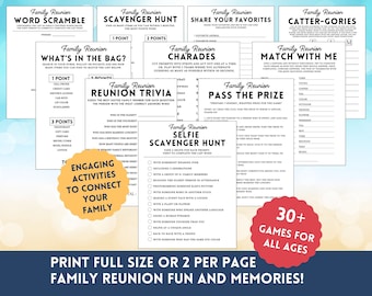 Family Reunion Game Bundle Reunion Games Family Reunion Idea Ready to Print Games for Reunion for Kids and Adults Group Games Printable Easy