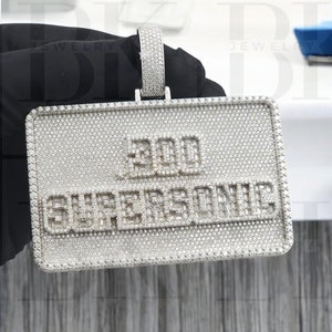 Echter Moissanite Dimond Brief Anhänger, Custom Design, Iced Out Men Anhänger, 3D Hip Hop Anhänger, 14k Weißgold Finish, Geburtstagsgeschenk für Ihn