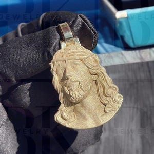 3D Jesus-hänge i sterlingsilver, 14K gult guld, hiphop-smycken