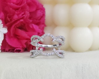 Moissaniet sterlingzilveren ringversterker: trouwringbeschermer