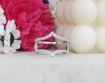 Moissaniet sterlingzilveren ringjasje: verstevigende omslagdoek