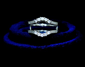 Moissaniet sterlingzilveren ringbeschermer - verlovingsringversterker