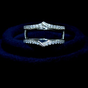 0.50 Ct Round Cut Diamond 14K White Gold Finish Wedding Enhancer Wrap Band Ring, Engagement Enhancer Guard Ring, Wedding Enhancer Wrap Band