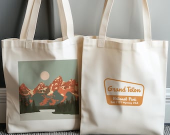Grand Teton Nationalpark Baumwollsegeltuch-Einkaufstasche