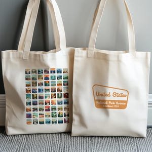 National Parks Cotton Canvas Tote Bag: Landscape Art Decor