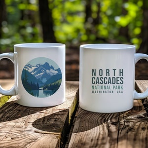 Mugs North Cascades National Park Washington, styles multiples, excellent cadeau pour les amateurs de plein air, les campeurs, les randonneurs, le thé, le café, le chocolat chaud