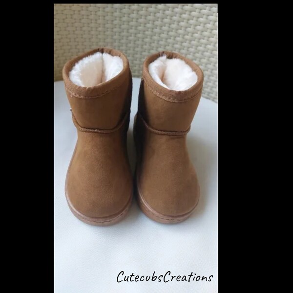 Bottes d'hiver chaudes | Bottes de neige en coton pelucheux pour enfants avec semelles antidérapantes pour garçons et filles | Chaussures d'hiver unisexes pour enfants imperméables