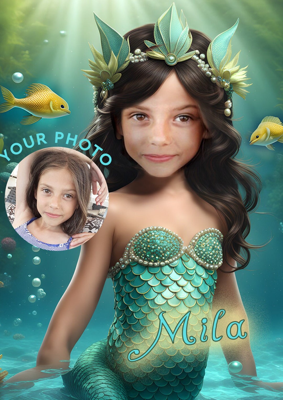 Custom Little Mermaid Poster Cute Little Mermaid Picture Etsy