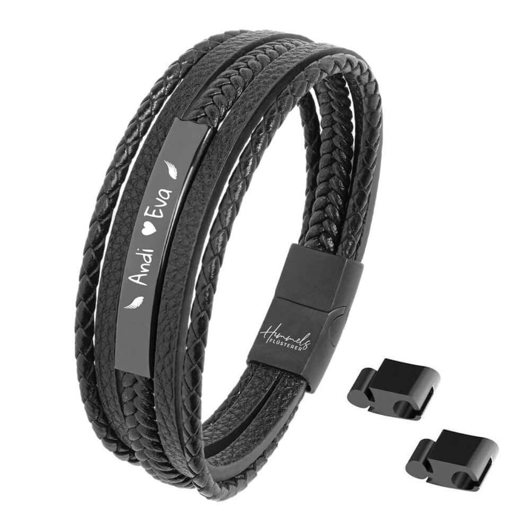 For Men Leather Engraving Bracelet No. 1 Individual Size Etsy