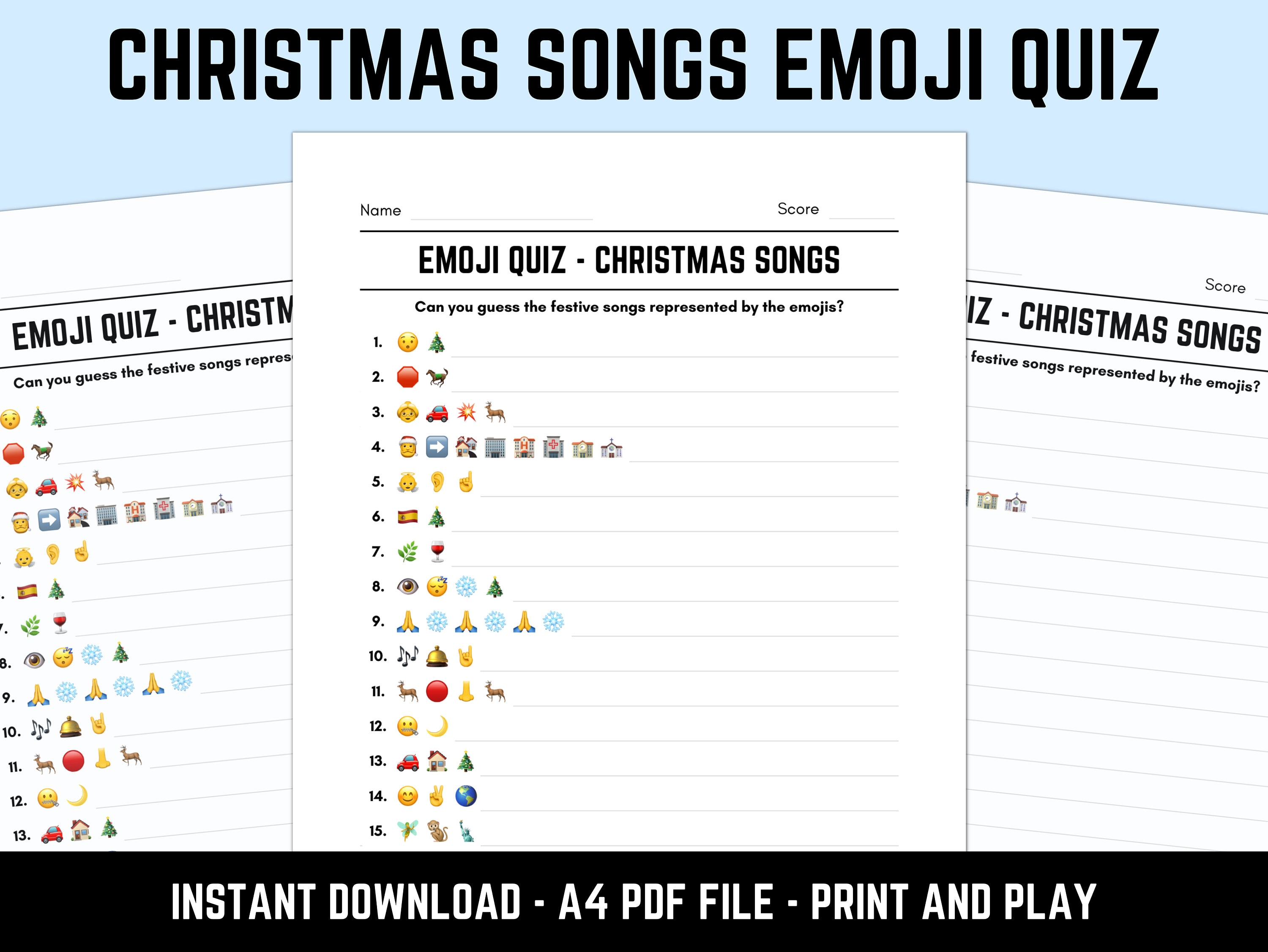 Printable Christmas Songs Emoji - Il Fullxfull.5596826568 F3qd 