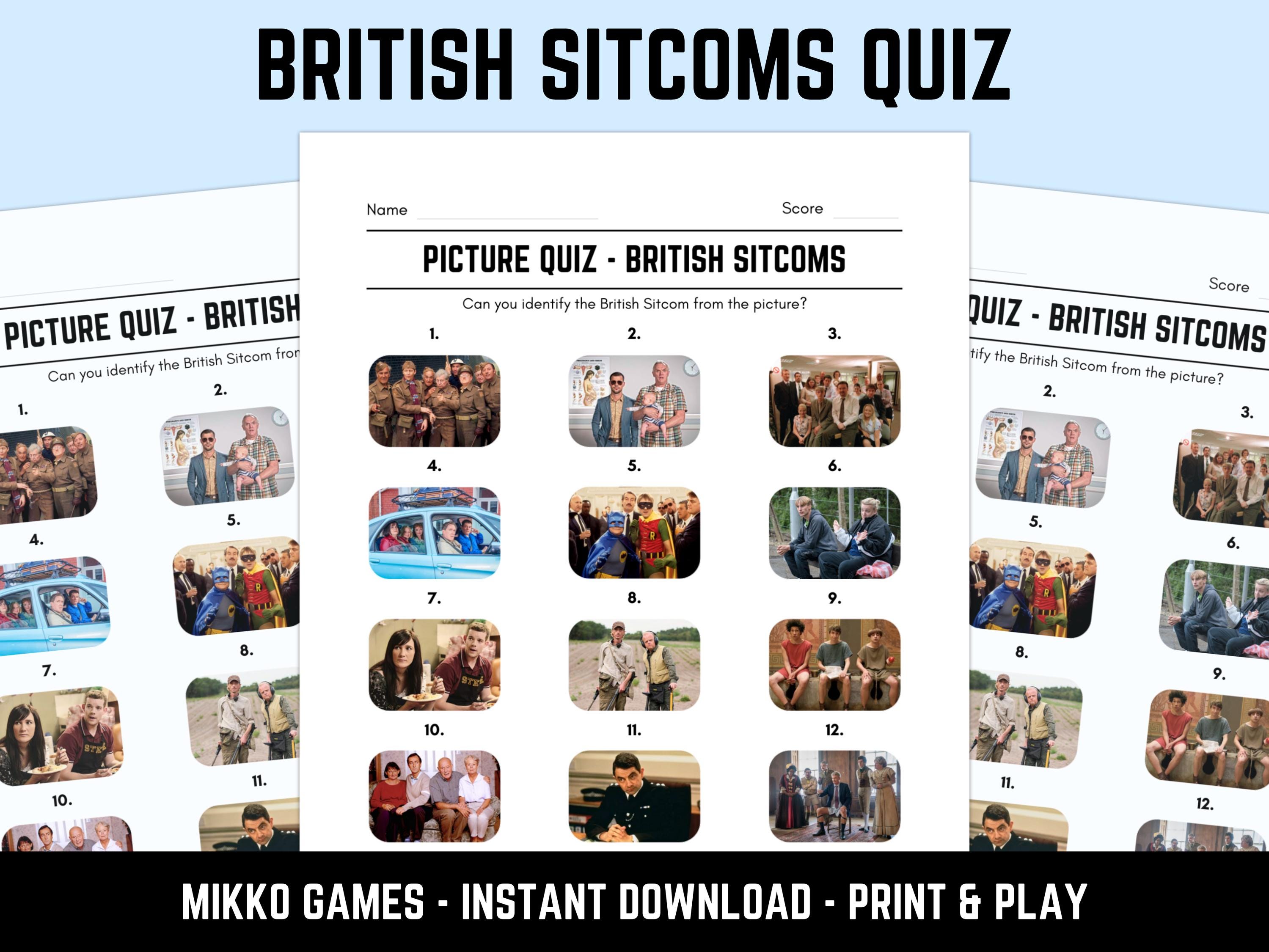Printable British Sitcoms Picture Quiz With Answers: Picture Round Quiz ...
