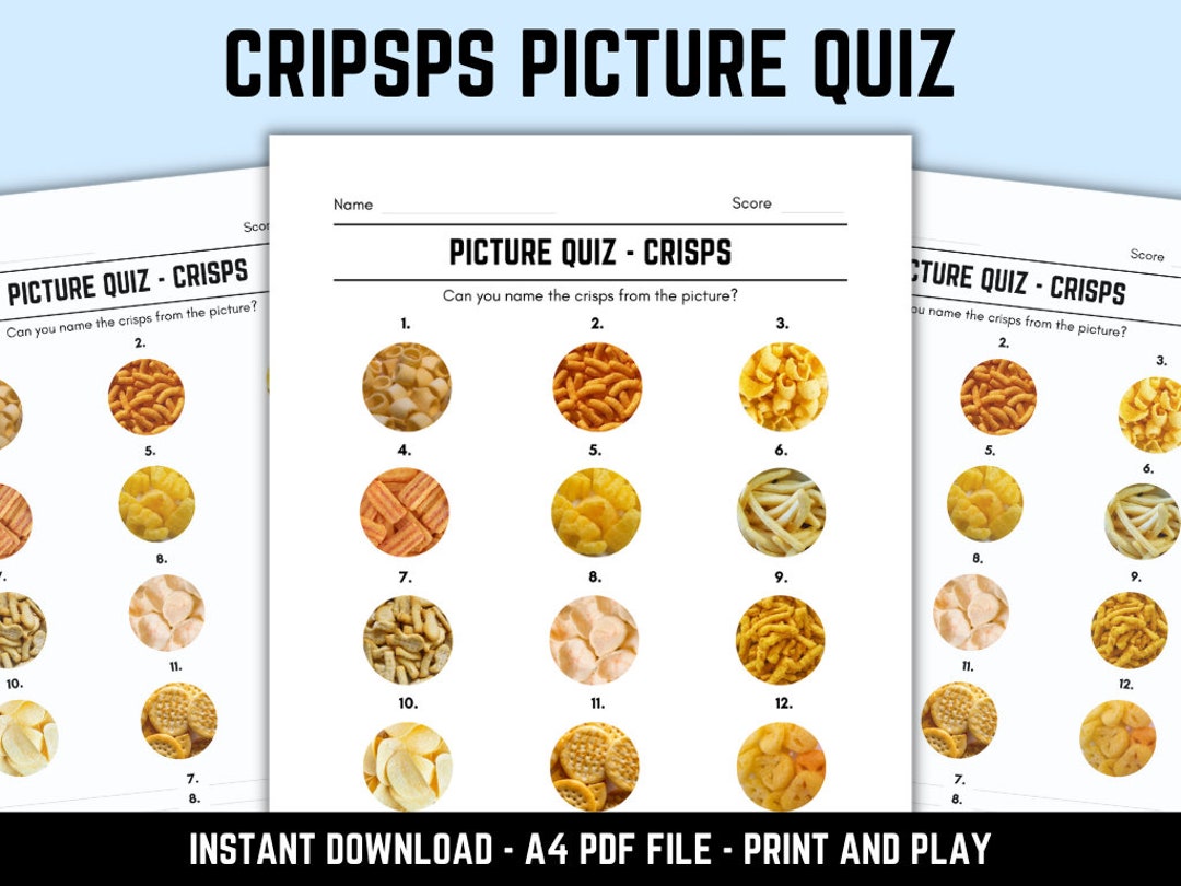 Printable Crisps Picture Quiz With Answers Etsy UK