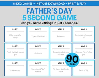 Father’s Day 5 Second Game: Printable Party Game for Kids & Adults
