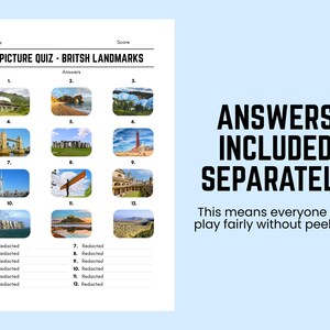 Printable British Landmarks Picture Quiz With Answers: Picture Round ...