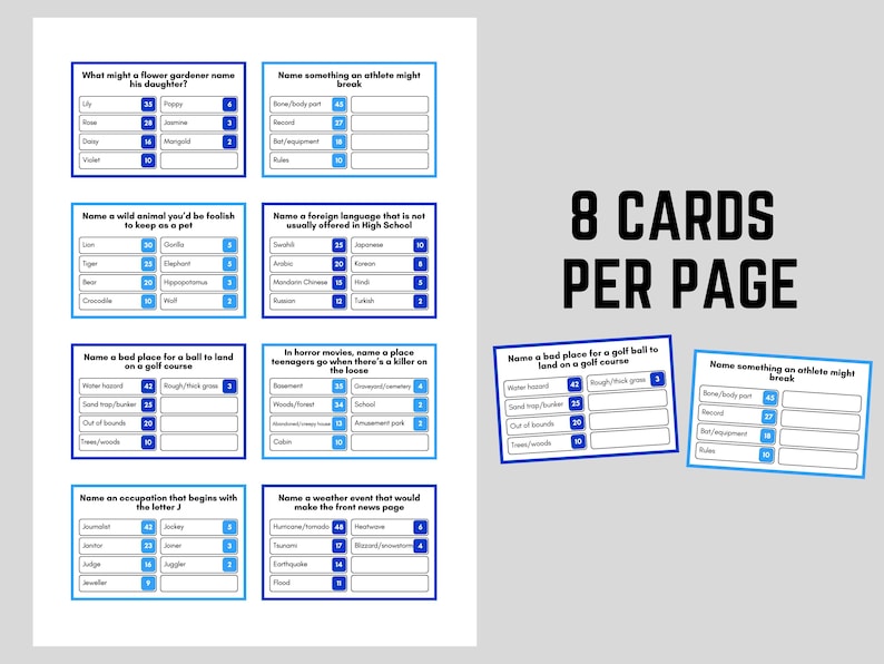 Family Friendly Feud – Printable Party Game | Downloadable Family Feud ...