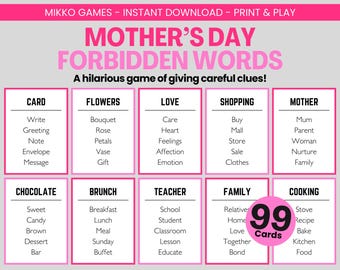 Mother’s Day Forbidden Words: Printable Taboo Party Game for Kids & Adults