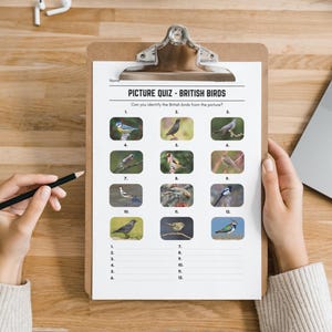 Printable British Birds Picture Quiz With Answers: Picture Round Quiz ...