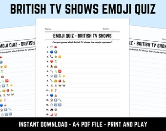 Printable British TV Shows Emoji Quiz With Answers