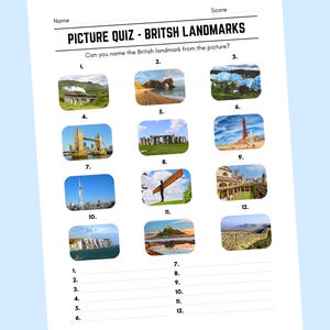 Printable British Landmarks Picture Quiz With Answers: Picture Round ...