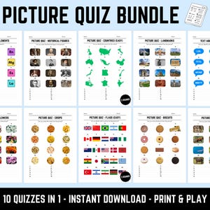 Picture Quiz Bundle: 10 Printable Quizzes in 1