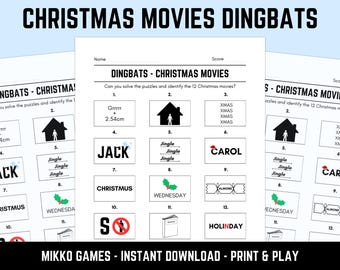 Printable Christmas Movies Dingbats Picture Quiz With Answers