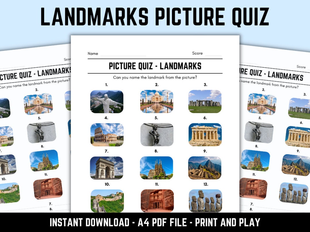 Printable Landmarks Picture Quiz With Answers - Etsy UK