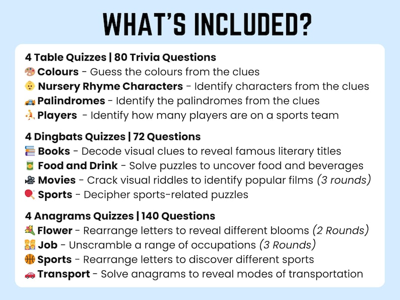 Printable Quiz Bundle: 24 Picture Round Quiz Sheets in 1, Pub Quiz ...