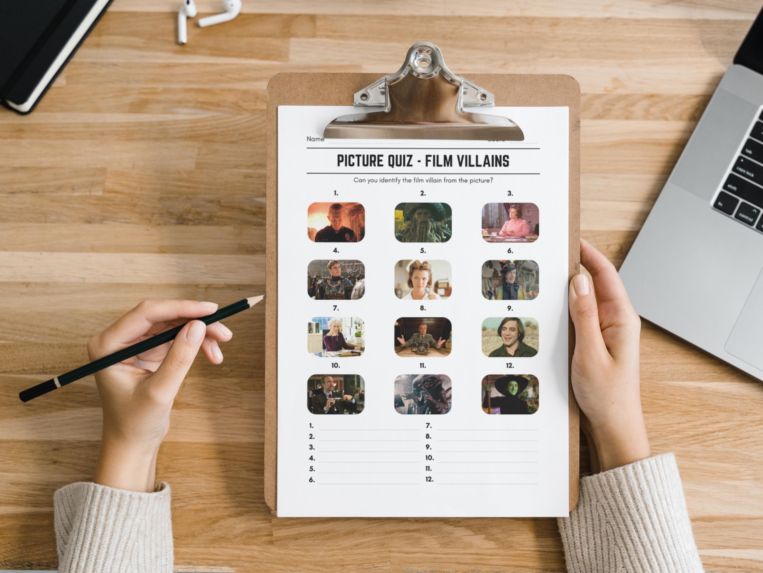 Printable Film Villains Picture Quiz With Answers: Picture Round Quiz