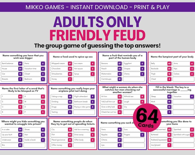 Dirty Family Feud Questions And Answers For Adults