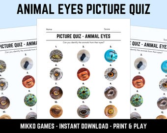 Printable Animal Eyes Picture Quiz With Answers: Picture Round Quiz ...