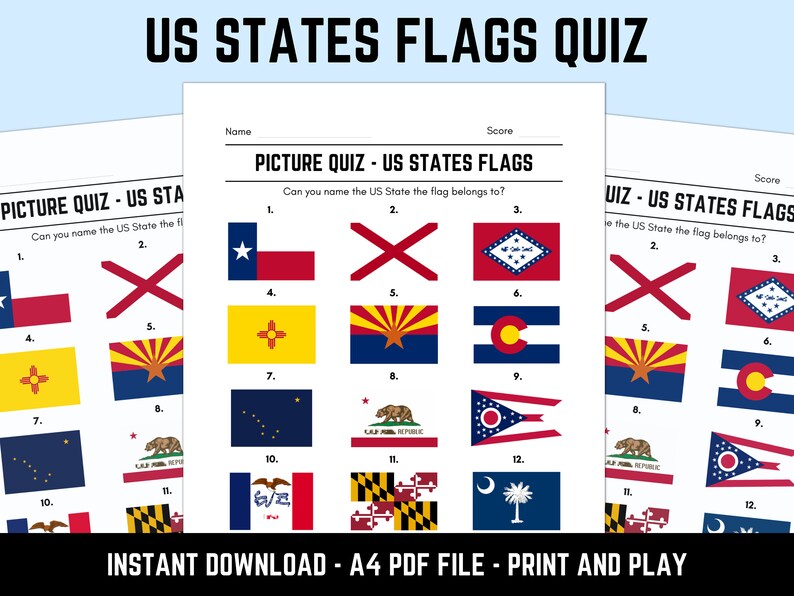 Printable US States Flags Picture Quiz With Answers Etsy printable-us-states-flags-picture-quiz-with-answers-etsy